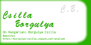 csilla borgulya business card